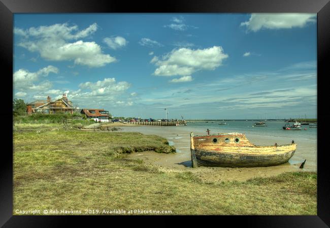 Orford old Boat  Framed Print by Rob Hawkins