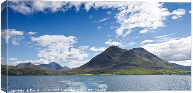 Glamaig From Raasay Ferry Canvas Print by Ros Ambrose