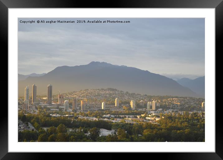 North Burnaby in the evening, Framed Mounted Print by Ali asghar Mazinanian