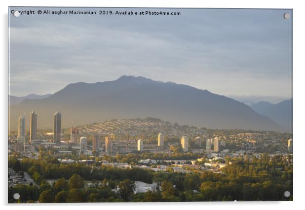 North Burnaby in the evening, Acrylic by Ali asghar Mazinanian