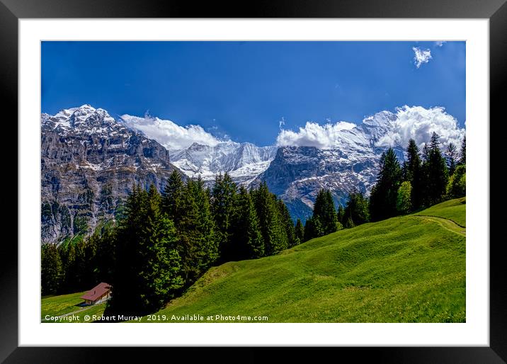  Alpine Meadow with Mettenberg and the Eiger Framed Mounted Print by Robert Murray
