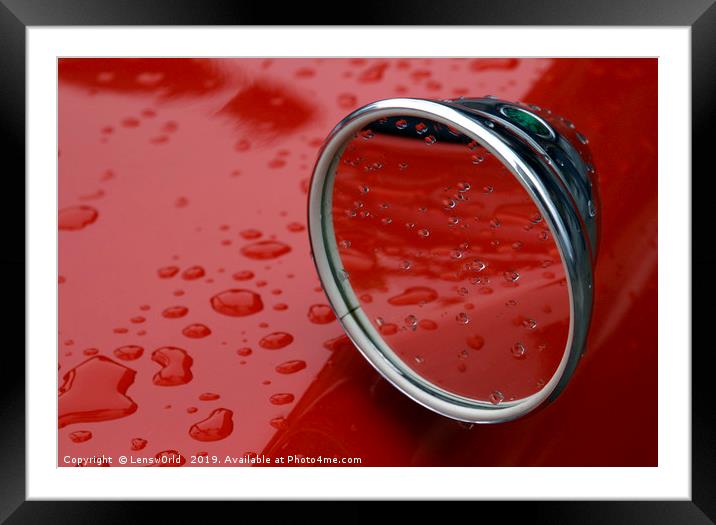 After the rain - reflections and rain drops on a v Framed Mounted Print by Lensw0rld 