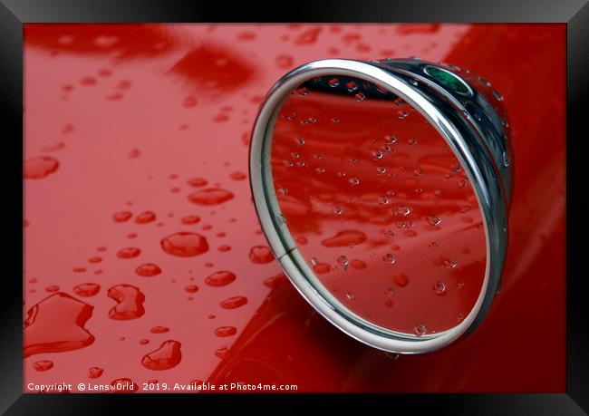 After the rain - reflections and rain drops on a v Framed Print by Lensw0rld 