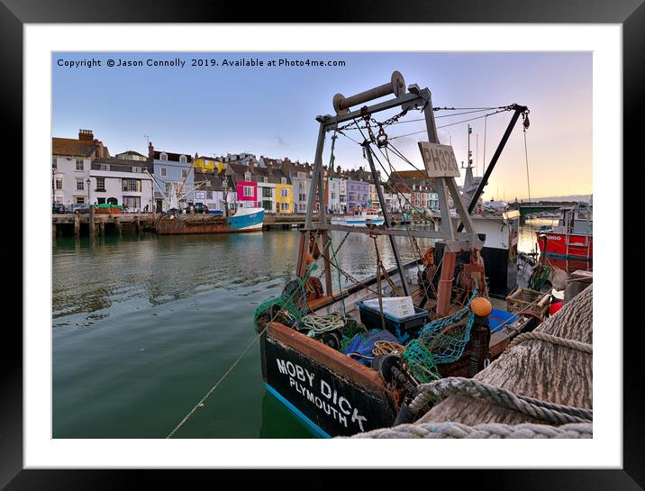 Weymouth Harbour Boats. Framed Mounted Print by Jason Connolly