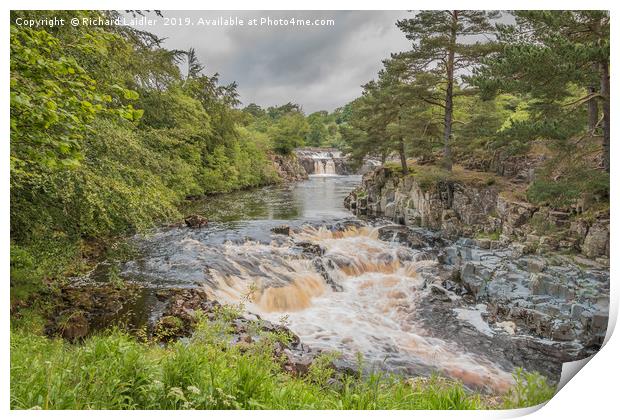 Low Force Waterfall on the Summer Solstice 1 Print by Richard Laidler