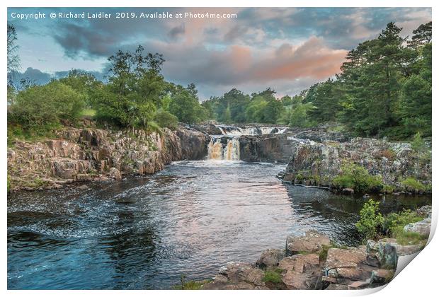Low Force Waterfall on the Summer Solstice 2 Print by Richard Laidler