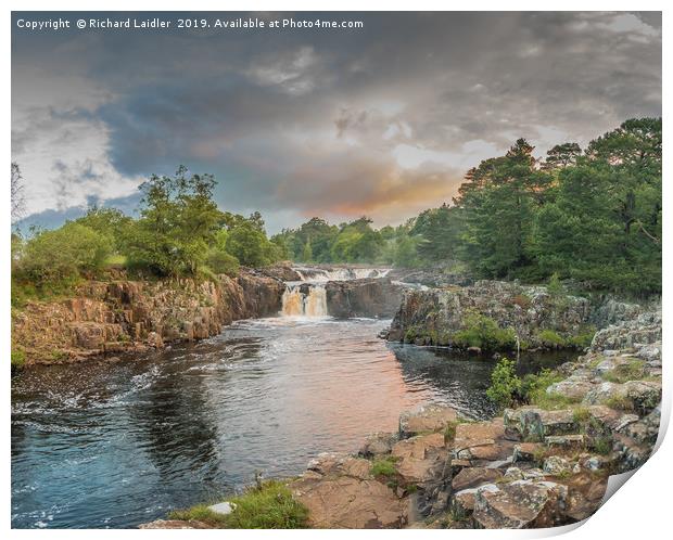 Low Force Waterfall on the Summer Solstice 3 Print by Richard Laidler