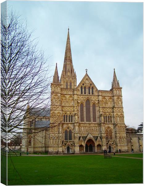 Sailsbury Cathedral Canvas Print by kelly Draper