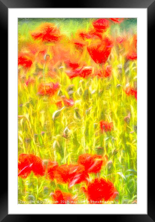 Monet Poppy Meadow Framed Mounted Print by David Pyatt