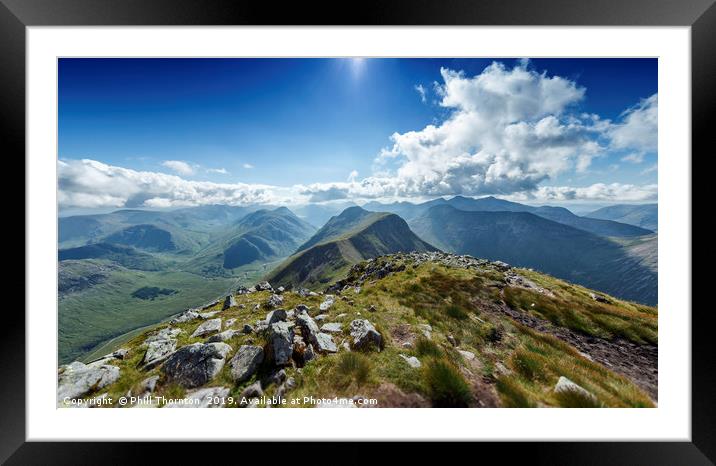 View down Buachaille Etive Mor. Framed Mounted Print by Phill Thornton