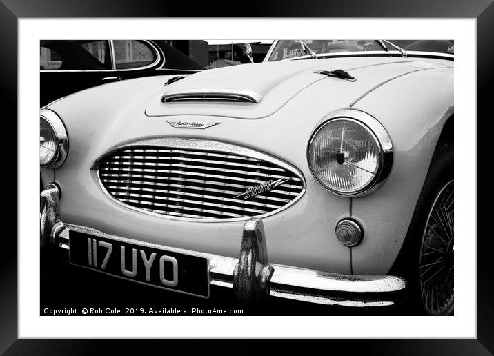 Austin Healey 3000 Classic Vintage Sports Car Framed Mounted Print by Rob Cole