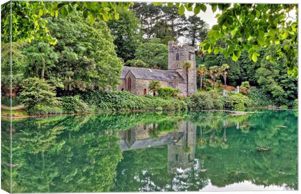 St Just in Roseland Church Canvas Print by austin APPLEBY