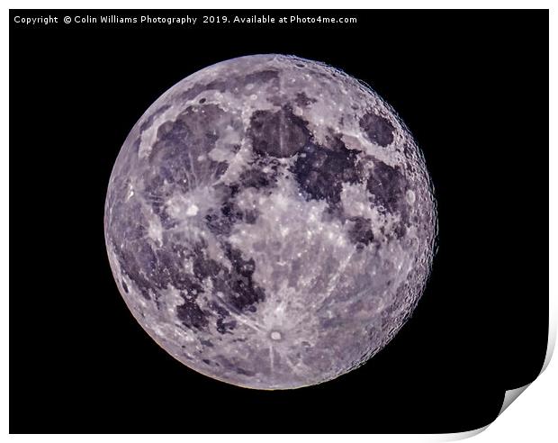 The Full Blue Moon 20.05.2019 Print by Colin Williams Photography