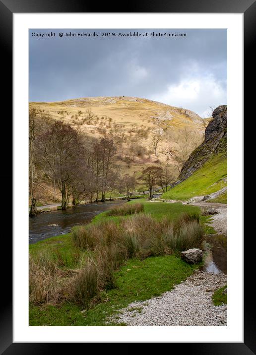 Dovedale and River Dove Framed Mounted Print by John Edwards