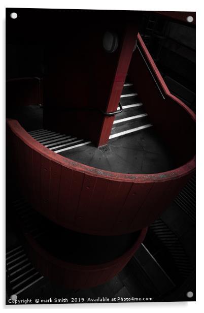 Red Staircase Acrylic by mark Smith