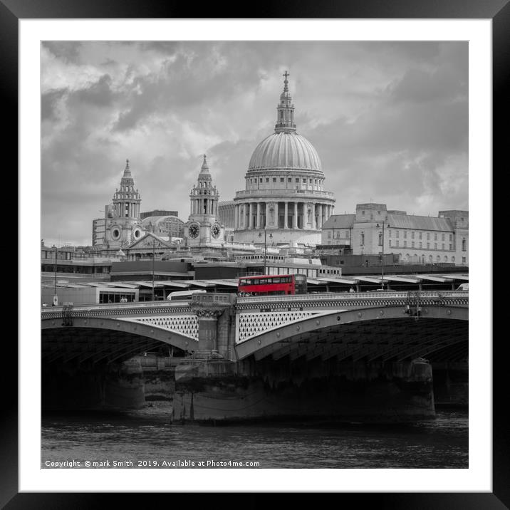 Red Bus Framed Mounted Print by mark Smith