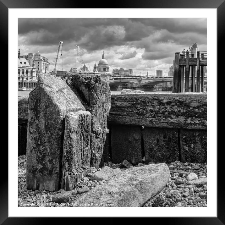 Low Tide River Thames Framed Mounted Print by mark Smith