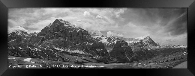  Swiss Alps Panorama B&W Framed Print by Robert Murray