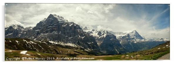 Swiss Alps Panorama Acrylic by Robert Murray