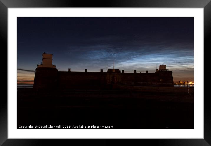 Fort Perch Rock Noctilucent Clouds Framed Mounted Print by David Chennell