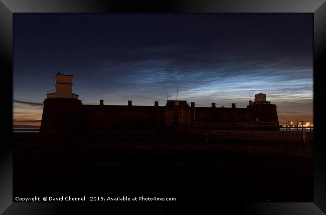 Fort Perch Rock Noctilucent Clouds Framed Print by David Chennell