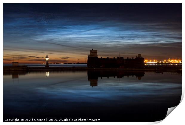 New Brighton Noctilucent Clouds Print by David Chennell