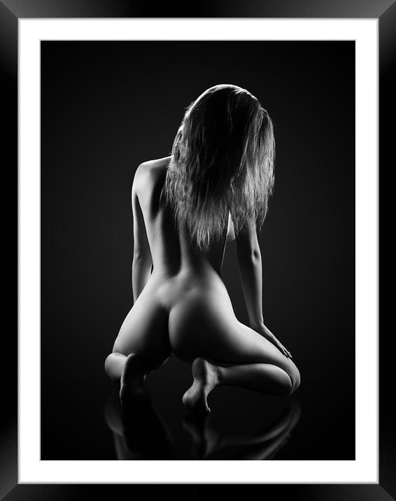 Nude woman bodyscape 32 Framed Mounted Print by Johan Swanepoel