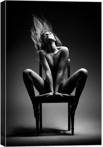 Nude woman on chair Canvas Print by Johan Swanepoel