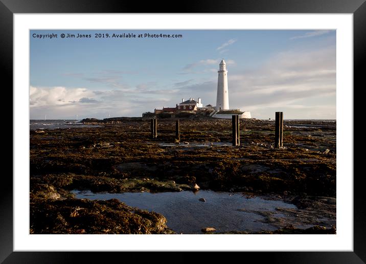 Blustery morning at St Mary's Island Framed Mounted Print by Jim Jones