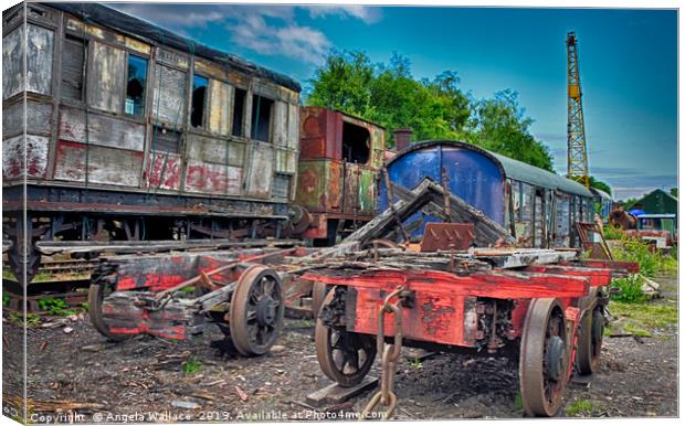 The Train Graveyard Canvas Print by Angela Wallace