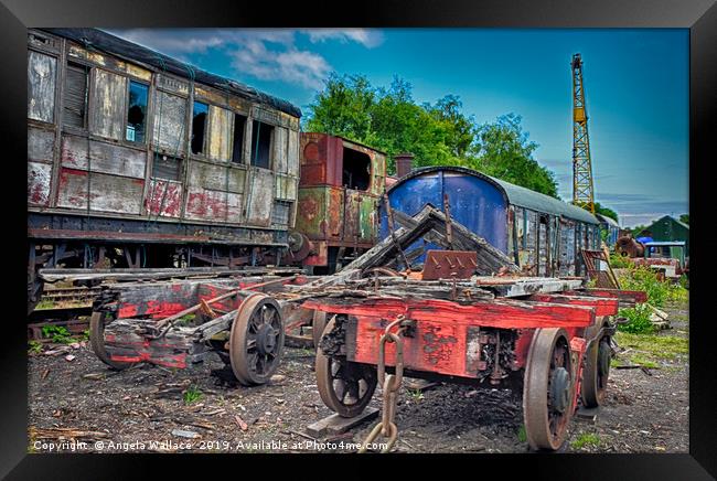The Train Graveyard Framed Print by Angela Wallace