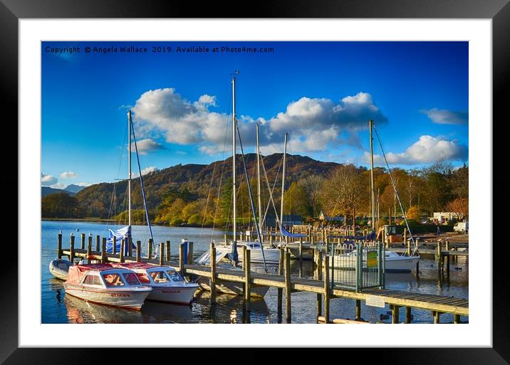 Moored on Lake Windermere Framed Mounted Print by Angela Wallace