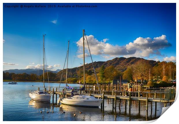 pier at Lake Windermere Print by Angela Wallace
