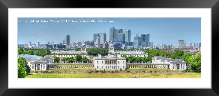 Greenwich London Framed Mounted Print by Diana Mower