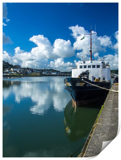 MS Oldenburg moored at Bideford Quay in Devon Print by Tony Twyman