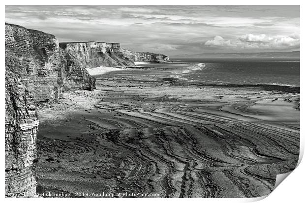 The Glamorgan Heritage Coast Cliffs and Beaches Print by Nick Jenkins