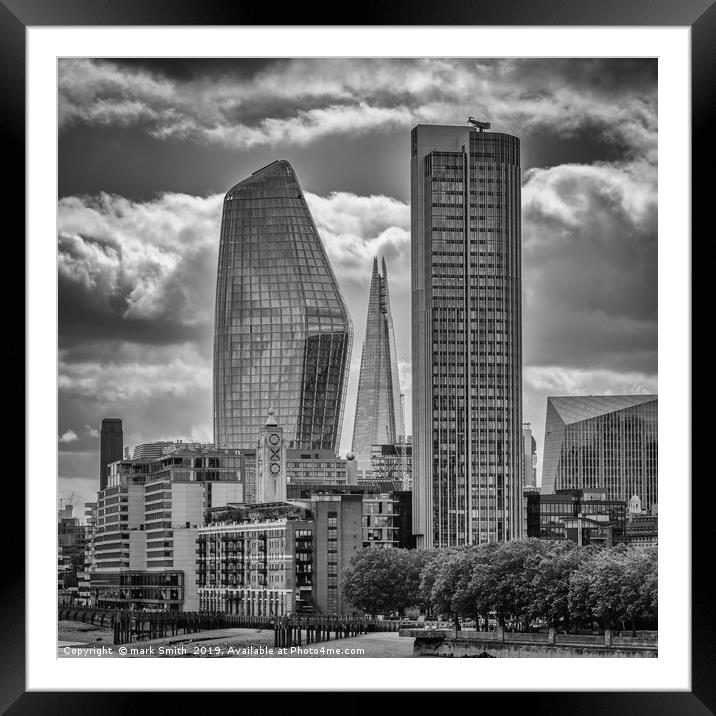 South Bank Skyline Framed Mounted Print by mark Smith