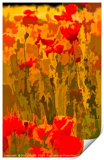 Poppy WW1 Art Tribute Print by David Pyatt