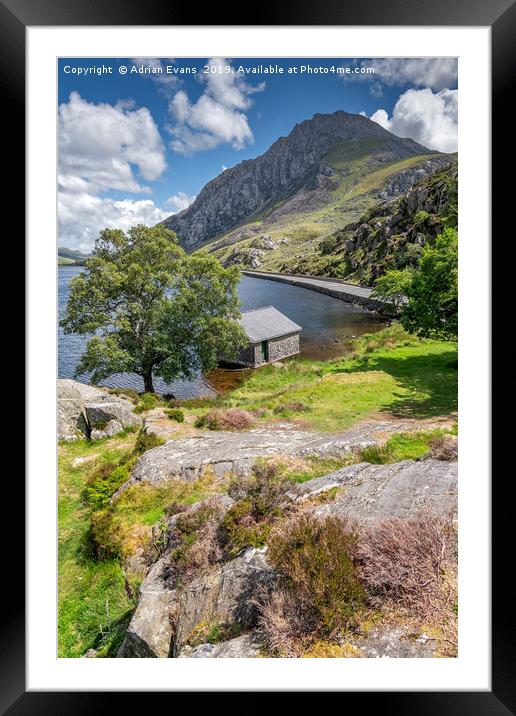 Lake Ogwen and Tryfan Mountain Framed Mounted Print by Adrian Evans