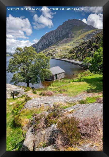 Lake Ogwen and Tryfan Mountain Framed Print by Adrian Evans