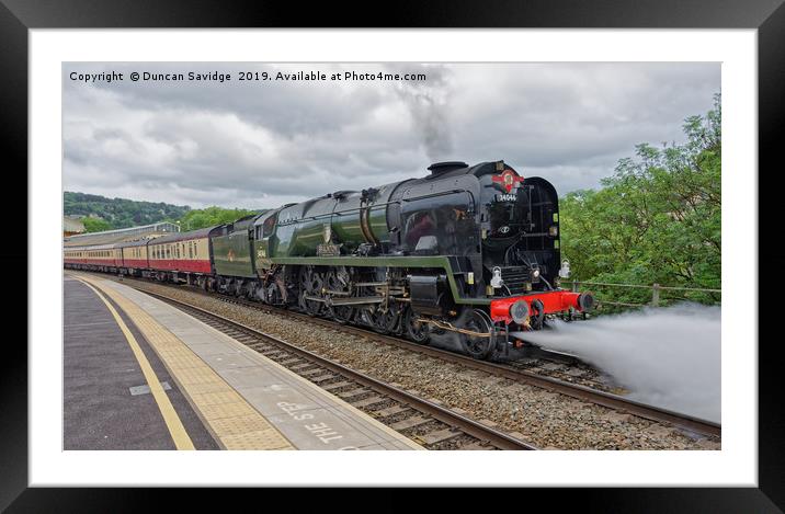 Steam Train Braunton waits at Bath Spa Station Framed Mounted Print by Duncan Savidge