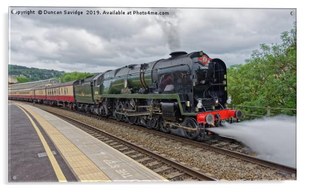 Steam Train Braunton waits at Bath Spa Station Acrylic by Duncan Savidge