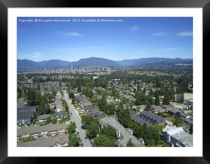 A nice view of building in  Vancouver, Canada. Framed Mounted Print by Ali asghar Mazinanian