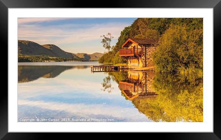  Ullswater Boathouse Framed Mounted Print by John Carson