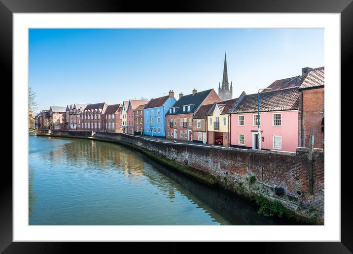 River Wensum at the Quayside Framed Mounted Print by Andrew Michael