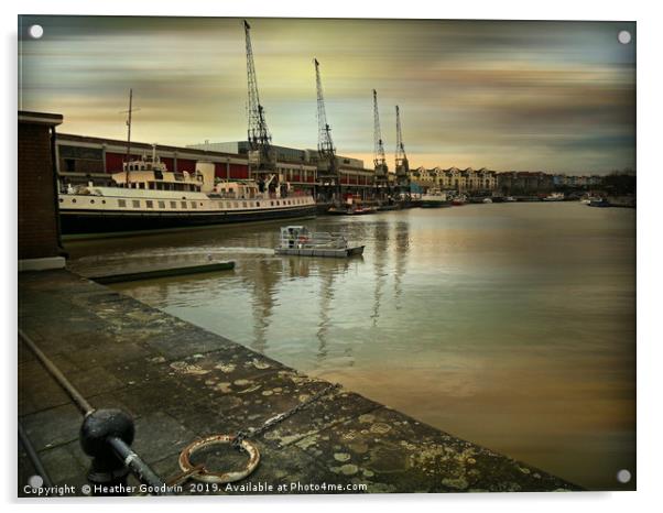 Bristol Docks Acrylic by Heather Goodwin