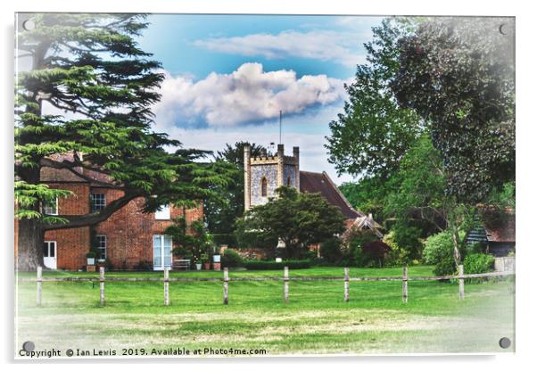 The Church At Remenham Acrylic by Ian Lewis