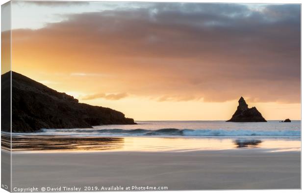 Broadhaven Reflected Canvas Print by David Tinsley