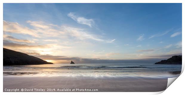 Broadhaven Sunrise Panorama Print by David Tinsley