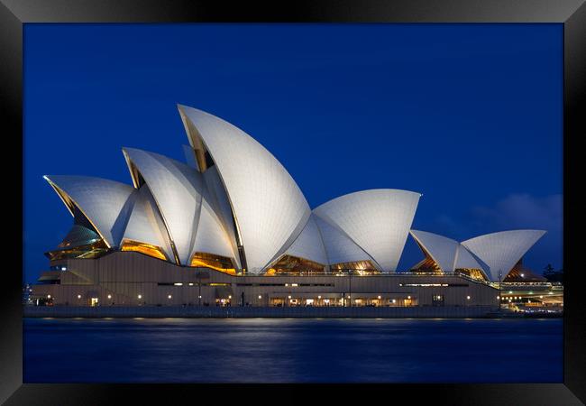 Sydney Opera House after dark. Framed Print by Andrew Michael